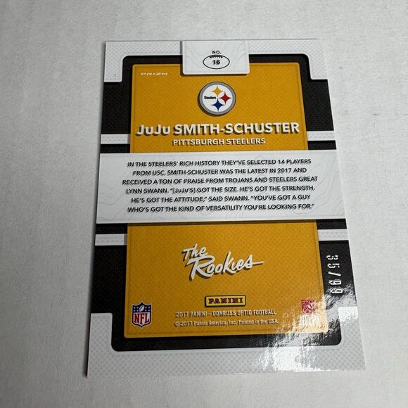 2017 Optic Red Holo THE ROOKIES Card #16 of JUJU SMITH-SCHUSTER /99 - Chiefs - Picture 4 of 7